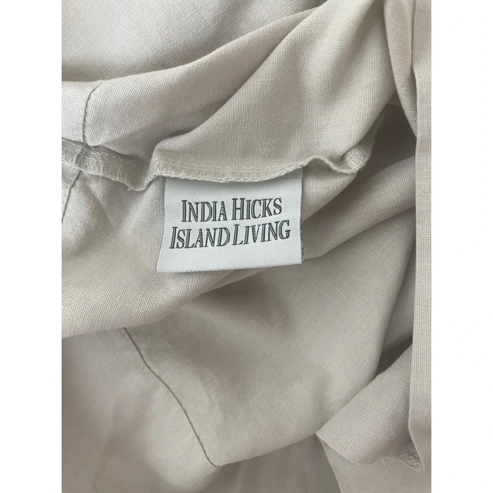 India Hicks Island Living Beige Cotton Linen Blend King Pillowcase Neutral